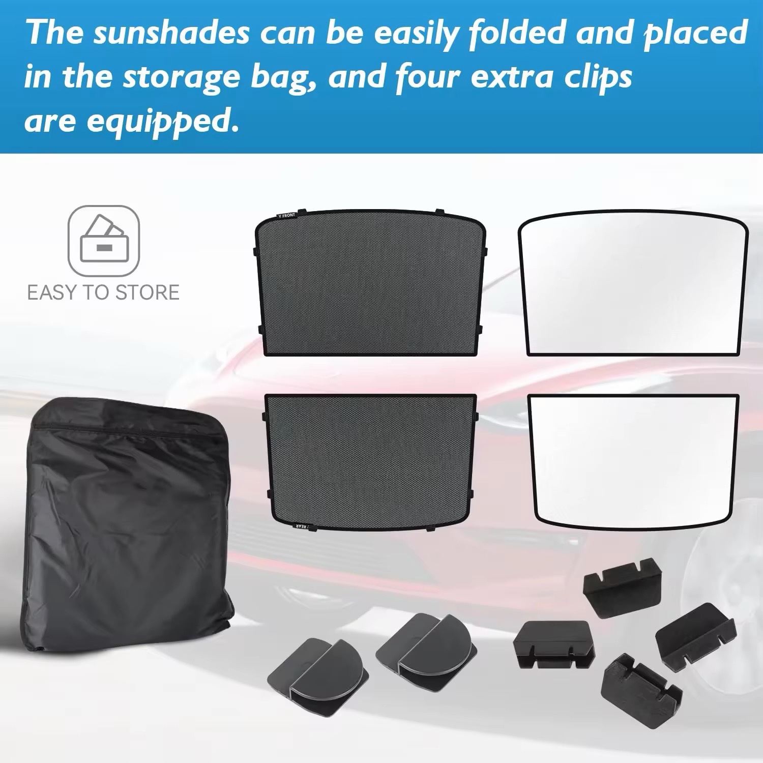 Foldable Sunshades for Tesla Model 3 - Image 3